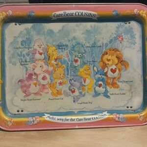 2 Antique Care Bear Metal lap trays